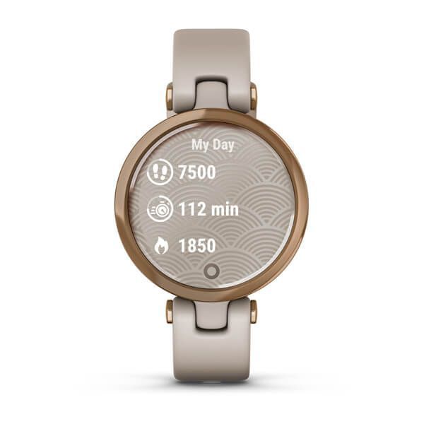 Смарт-часы Garmin Lily SPORT с золотистым безелем, песочным корпусом и силиконовым ремешком 010-02384-11 фото