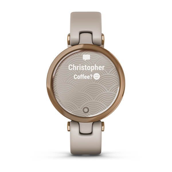 Смарт-часы Garmin Lily SPORT с золотистым безелем, песочным корпусом и силиконовым ремешком 010-02384-11 фото