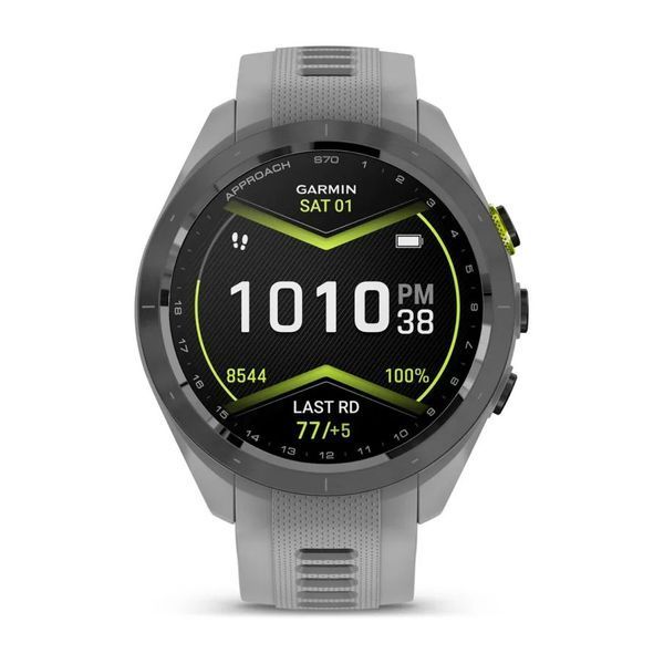 Смарт-годинник Garmin Approach S70 (42 мм) з чорним керамічним безелем та сірим ремінцем 010-02746-11 фото