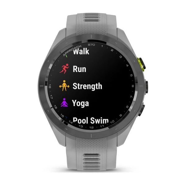 Смарт-годинник Garmin Approach S70 (42 мм) з чорним керамічним безелем та сірим ремінцем 010-02746-11 фото