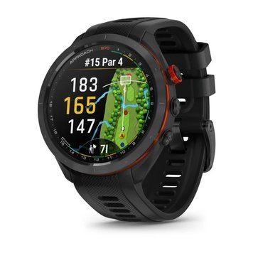 Смарт-годинник Garmin Approach S70 (47 мм) з чорним керамічним безелем та чорним ремінцем 010-02746-12 фото
