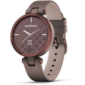 Смарт-часы Garmin Lily CLASSIC с бронзовым безелем, корпусом Paloma и кожаным ремешком 010-02384-B0 фото