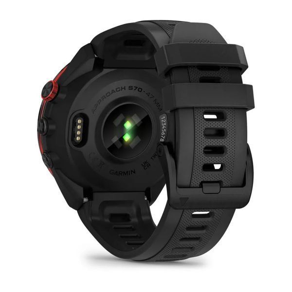 Смарт-годинник Garmin Approach S70 (47 мм) з чорним керамічним безелем та чорним ремінцем 010-02746-12 фото