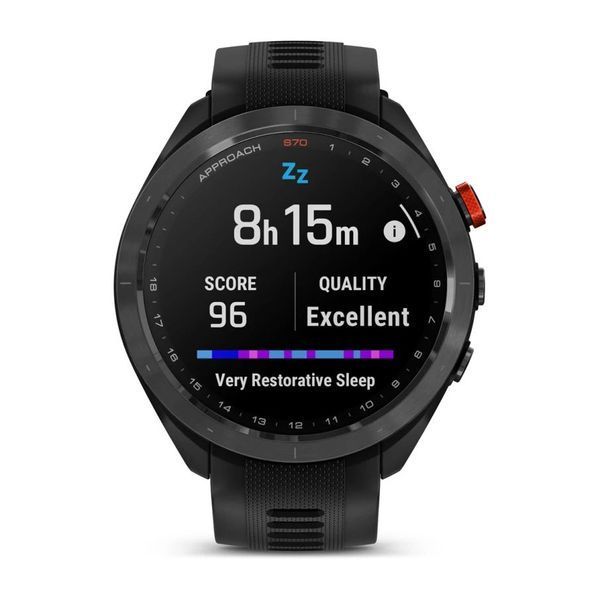 Смарт-годинник Garmin Approach S70 (47 мм) з чорним керамічним безелем та чорним ремінцем 010-02746-12 фото