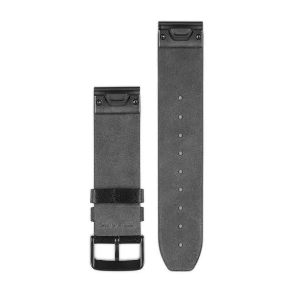 Ремінці для годинника Garmin QuickFit 22 шкіряні, перфоровані чорні 010-12500-02 фото