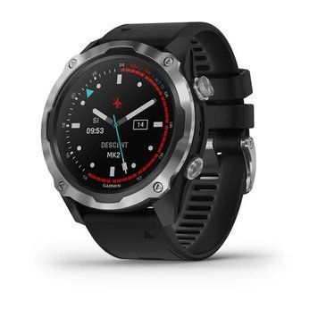 Смарт-часы Garmin Descent Mk2 из нержавеющей стали с черным ремешком 010-02132-10 фото