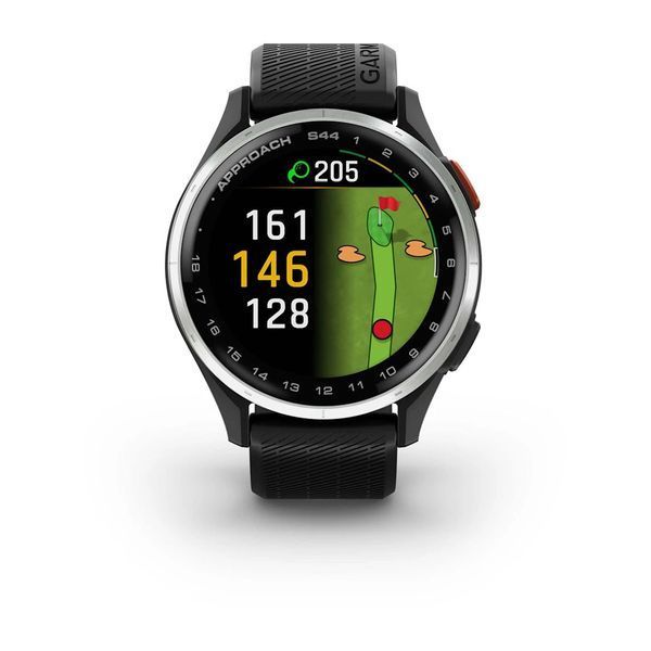 Смарт-годинник Garmin Approach S44 зі сріблястим алюмінієвим безелем та чорним ремінцем 010-03009-00 фото