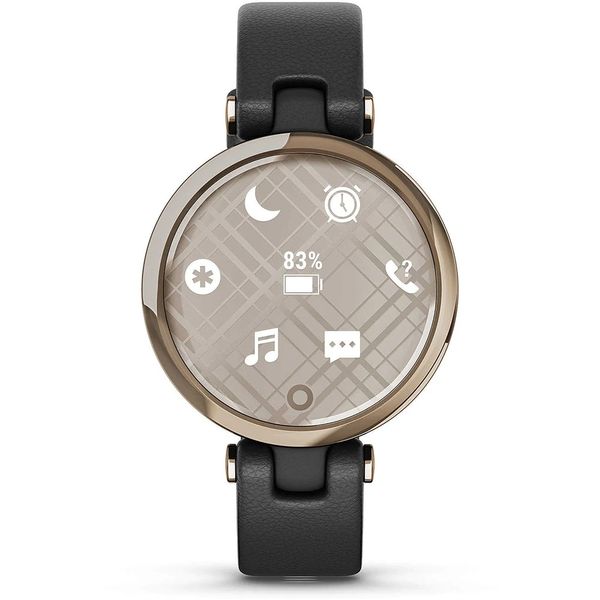 Смарт-часы Garmin Lily CLASSIC с золотистым безелем, черным корпусом и кожаным ремешком 010-02384-B1 фото