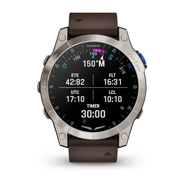 Смарт-годинник Garmin D2 Mach 1 з коричневим ремінцем Оксфорд 010-02582-55 фото