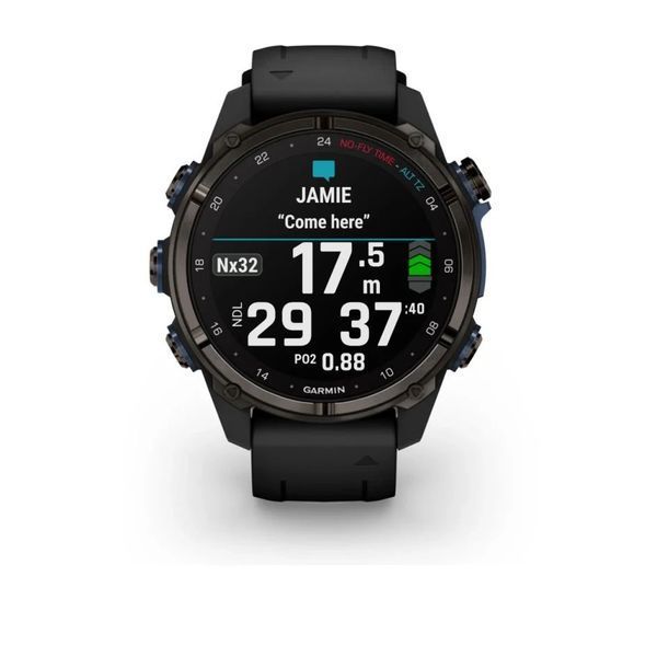 Смарт-часы Garmin Descent Mk3i (43 мм) карбоново-серые DLC титановые с черным силиконовым ремешком и Descent T2 Transceiver BNDL-DMK3i-43CGTDT2 фото