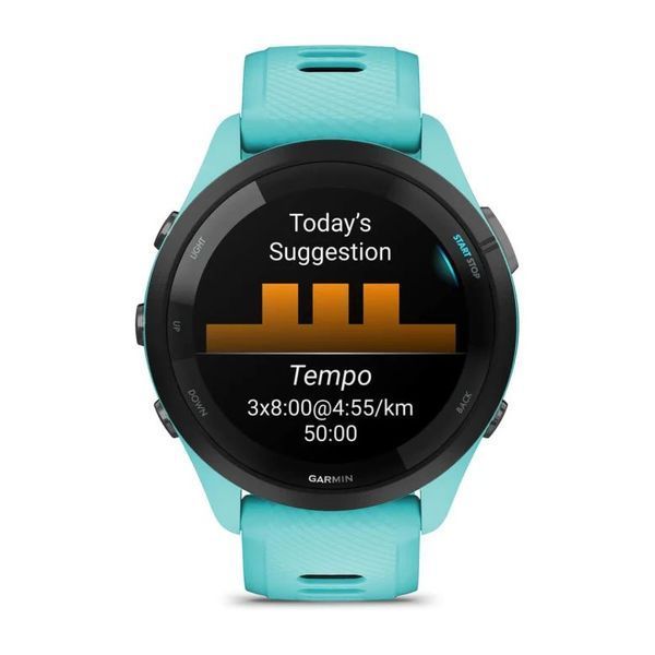 Смарт-часы Garmin Forerunner 265 с аква/черным силиконовым ремешком 010-02810-12 фото