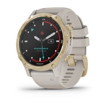 Смарт-часы Garmin Descent Mk2S светло-золотистые с песочным ремешком 010-02403-01 фото