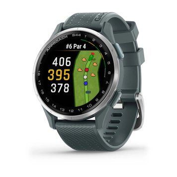 Смарт-годинник Garmin Approach S44 зі сріблястим алюмінієвим безелем та сірим ремінцем 010-03009-01 фото