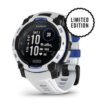 Смарт-годинник Garmin Instinct 3 (45 мм) Solar білий камінь/білий/синя блискавка 010-02934-03 фото