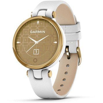 Смарт-часы Garmin Lily CLASSIC с золотистым безелем, белым корпусом и кожаным ремешком 010-02384-B3 фото