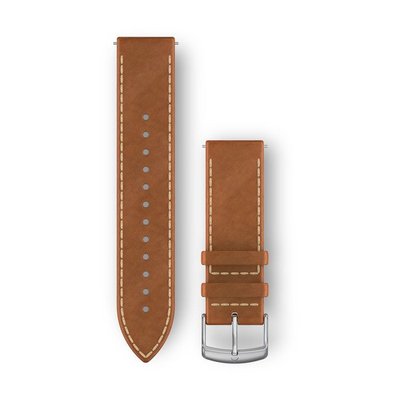 Швидкозмінні ремінці для смарт-годинника Garmin з італійської шкіри 20 мм Italian Tan Leather/silver 010-12691-0A фото