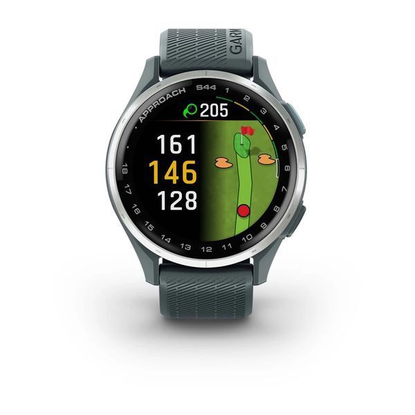 Смарт-годинник Garmin Approach S44 зі сріблястим алюмінієвим безелем та сірим ремінцем 010-03009-01 фото