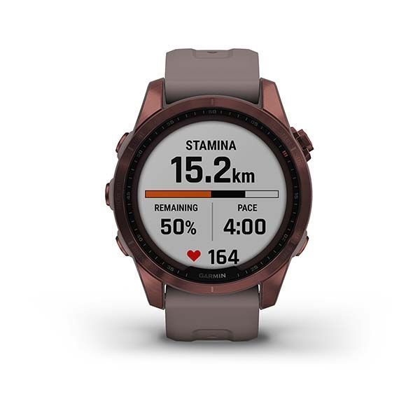 Смарт-часы Garmin fenix 7S Sapphire Solar титановые бронзовые с серым ремешком 010-02539-29 фото
