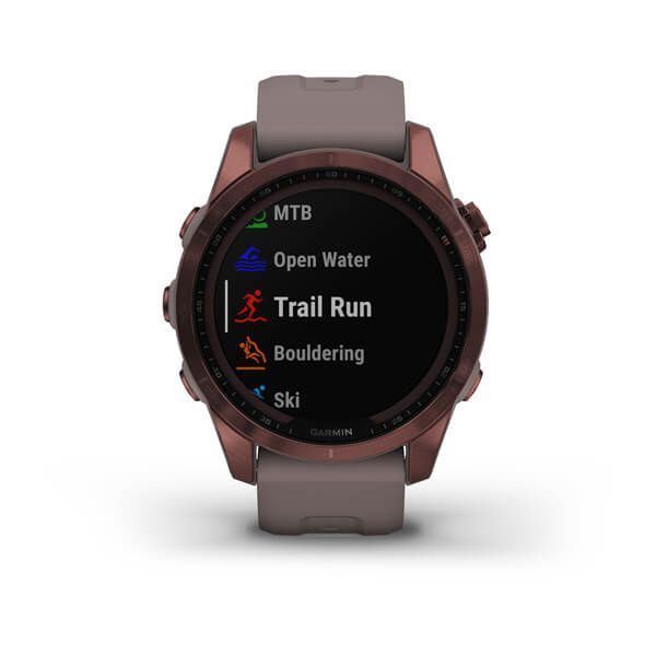 Смарт-часы Garmin fenix 7S Sapphire Solar титановые бронзовые с серым ремешком 010-02539-29 фото