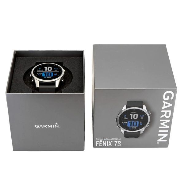 Смарт-годинник Garmin fenix 7S сріблястий з графітовим ремінцем 010-02539-01 фото