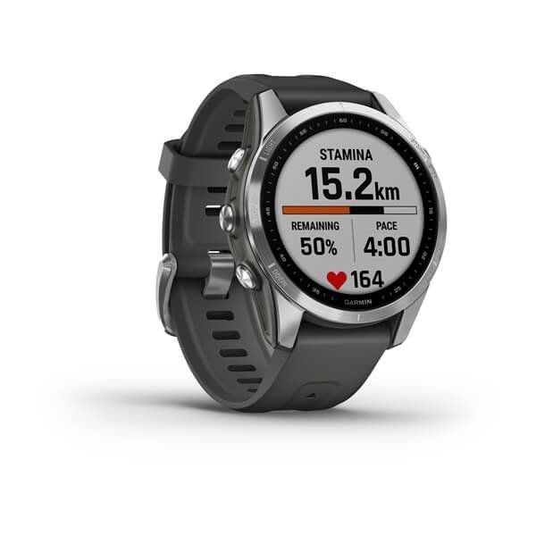 Смарт-годинник Garmin fenix 7S сріблястий з графітовим ремінцем 010-02539-01 фото