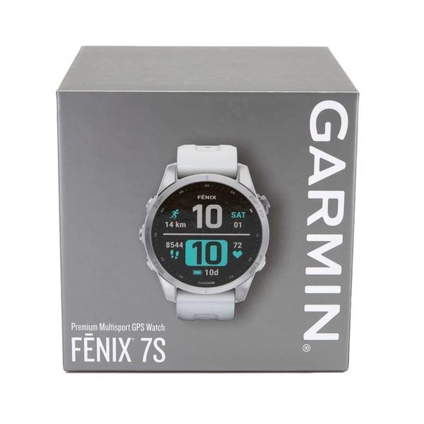 Смарт-годинник Garmin fenix 7S сріблястий з білим ремінцем 010-02539-03 фото
