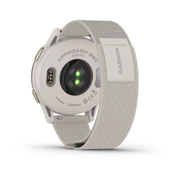 Смарт-годинник Garmin Approach S50 з кремово-золотистим алюмінієвим безелем і нейлоновим ремінцем ComfortFit кольору слонової кістки 010-03010-01 фото