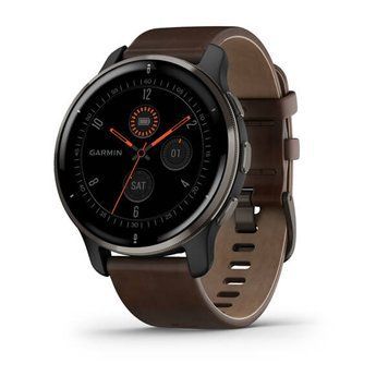 Смарт-годинник Garmin Venu 2 Plus графітовий зі шкіряним ремінцем 010-02496-15 фото