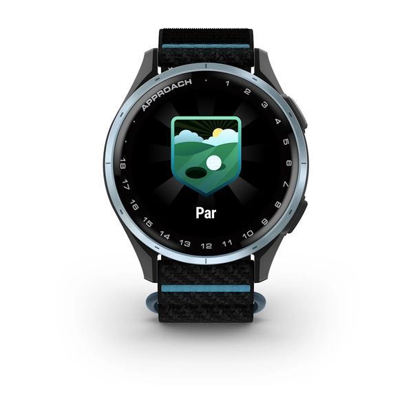 Смарт-годинник Garmin Approach J1 з чорно-блакитним ремінцем ComfortFit 010-03898-00 фото