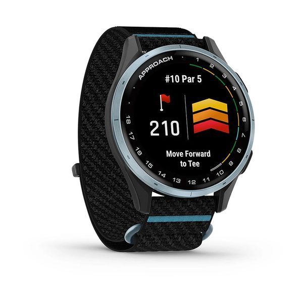 Смарт-годинник Garmin Approach J1 з чорно-блакитним ремінцем ComfortFit 010-03898-00 фото