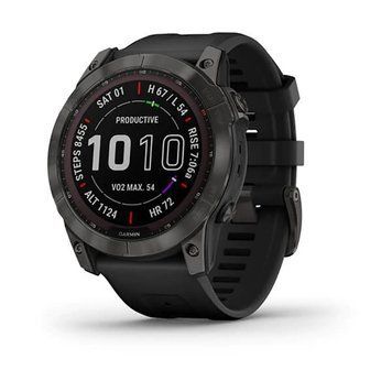Смарт-годинник Garmin fenix 7X Sapphire Solar титановий DLC сірий з чорним ремінцем 010-02541-11 фото