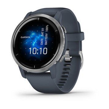 Смарт-годинник Garmin Venu 2 синій граніт зі сріблястим безелем 010-02430-10 фото