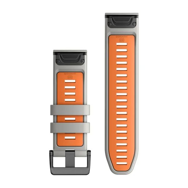 Ремінці для смарт-годинника Garmin QuickFit 26 силіконові Fog Grey/Ember Orange 010-13281-02 фото