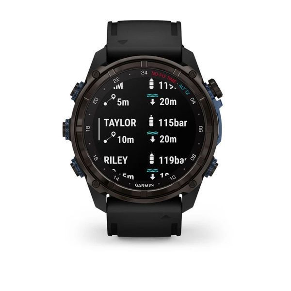 Смарт-часы Garmin Descent Mk3i (51 мм) карбоново-серые DLC титановые с черным силиконовым ремешком 010-02752-11 фото
