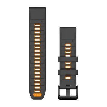 Ремешки для часов Garmin QuickFit 22 силиконовые графитовые/ярко-оранжевые 010-13392-05 фото