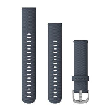 Быстросменные ремешки Garmin силиконовые (18 мм) гранитно-синие с серебристой фурнитурой 010-12924-30 фото