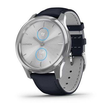 Смарт-годинник Garmin vivomove Luxe зі сріблястим корпусом та темно-синім ремінцем 010-02241-20     фото