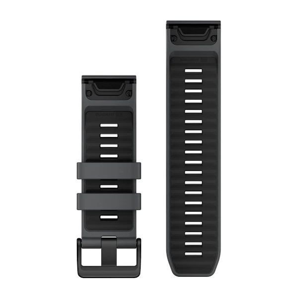 Ремінці для годинника Garmin QuickFit 26 силіконові грифельно-сірі/чорні 010-13393-11 фото