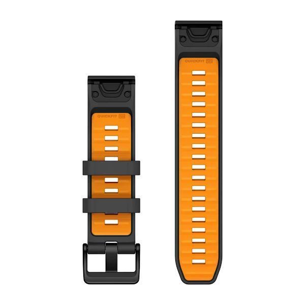 Ремінці для годинника Garmin QuickFit 22 силіконові графітові/яскраво-оранжеві 010-13392-05 фото