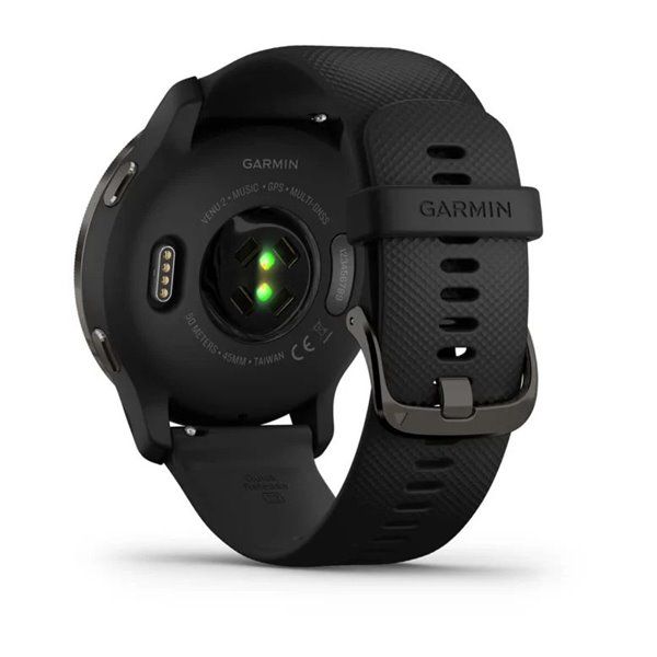 Смарт-часы Garmin Venu 2 черные с кожаным ремешком 010-02430-21 фото