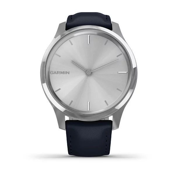 Смарт-годинник Garmin vivomove Luxe зі сріблястим корпусом та темно-синім ремінцем 010-02241-20     фото