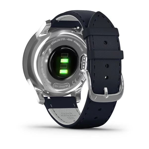Смарт-годинник Garmin vivomove Luxe зі сріблястим корпусом та темно-синім ремінцем 010-02241-20     фото