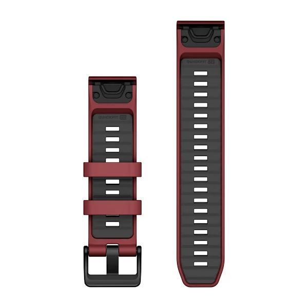 Ремінці для годинника Garmin QuickFit 22 силіконові марсала/графітові 010-13392-06 фото