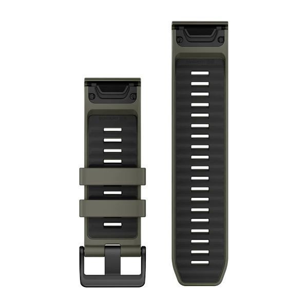 Ремешки для часов Garmin QuickFit 26 силиконовые оливково-серые/черные 010-13393-12 фото