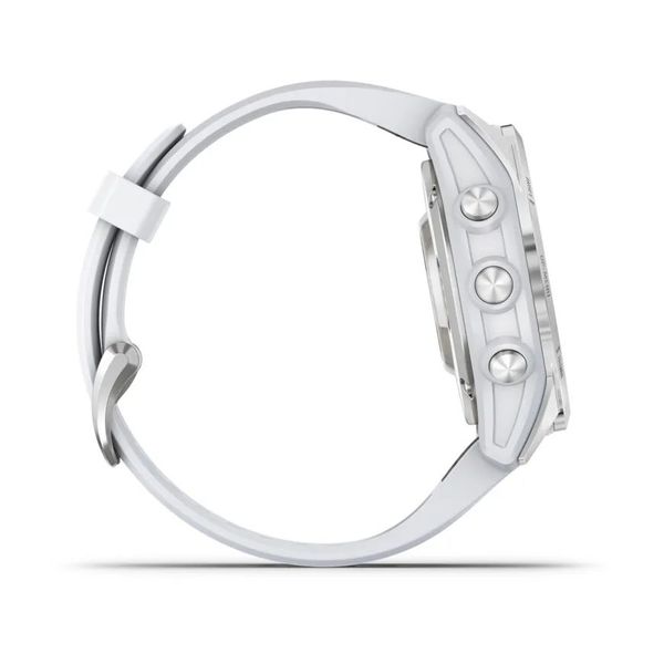 Смарт-годинник Garmin epix Pro (Gen 2) Standard Edition (42мм) сріблястий з білим ремінцем 010-02802-01 фото
