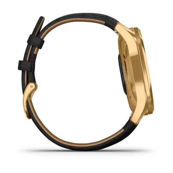 Смарт-годинник Garmin vivomove Luxe із золотистим корпусом та чорним ремінцем 010-02241-22 фото