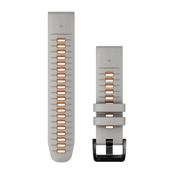 Ремінці для смарт-годинника Garmin QuickFit 22 силіконові Fog Grey/Ember Orange 010-13280-02 фото