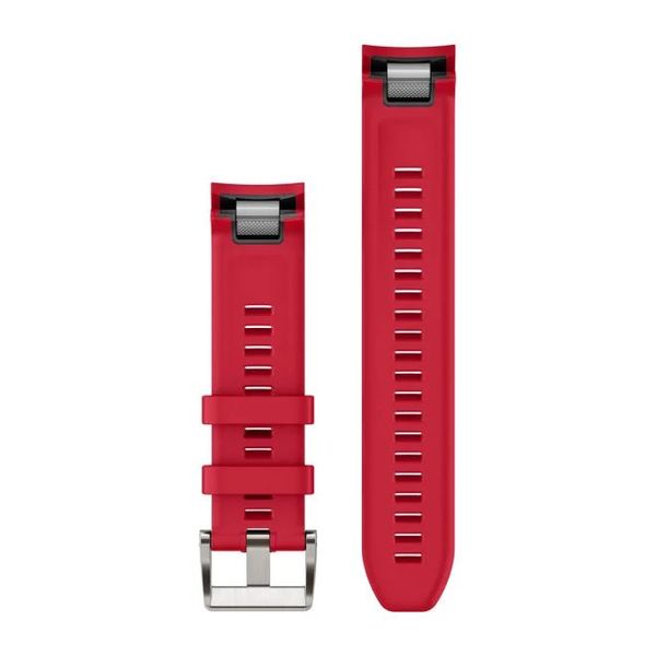 Ремінці для смарт-годинника Garmin QuickFit 22 силіконові Plasma red (Silver) 010-13225-03 фото