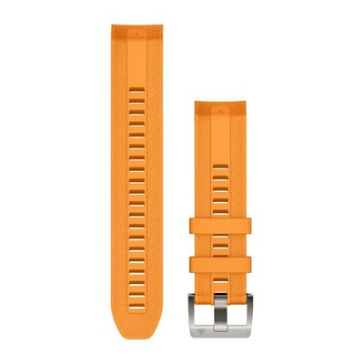 Ремешки для смарт-часов Garmin QuickFit 22 силиконовые Spark orange (Silver) 010-13225-04 фото
