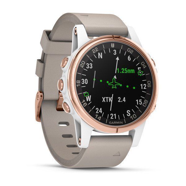 Смарт-годинник для пілотів Garmin D2 Delta S з бежевим шкіряним ремінцем 010-01987-31 фото